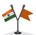 Picture of Indian Flag with Bhagwa With Round Base | Quality Material for Car Accessories.